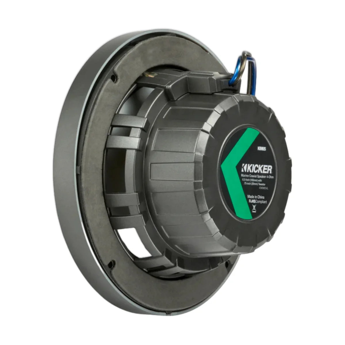 Image of a Kicker marine speaker on a white background.