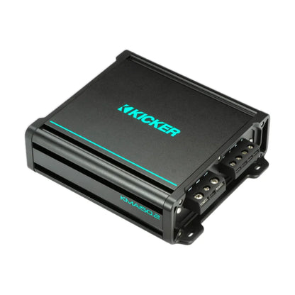 Image of a Kicker marine amplifier on a white background.
