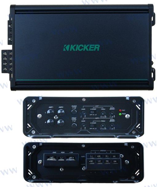 مضخم صوت KM MARINE، 300 واط، 4 قنوات، فئة D، كامل النطاق | رقم المنتج الأصلي 45KMA3004 | مكبرات صوت | KICKER AUDIO