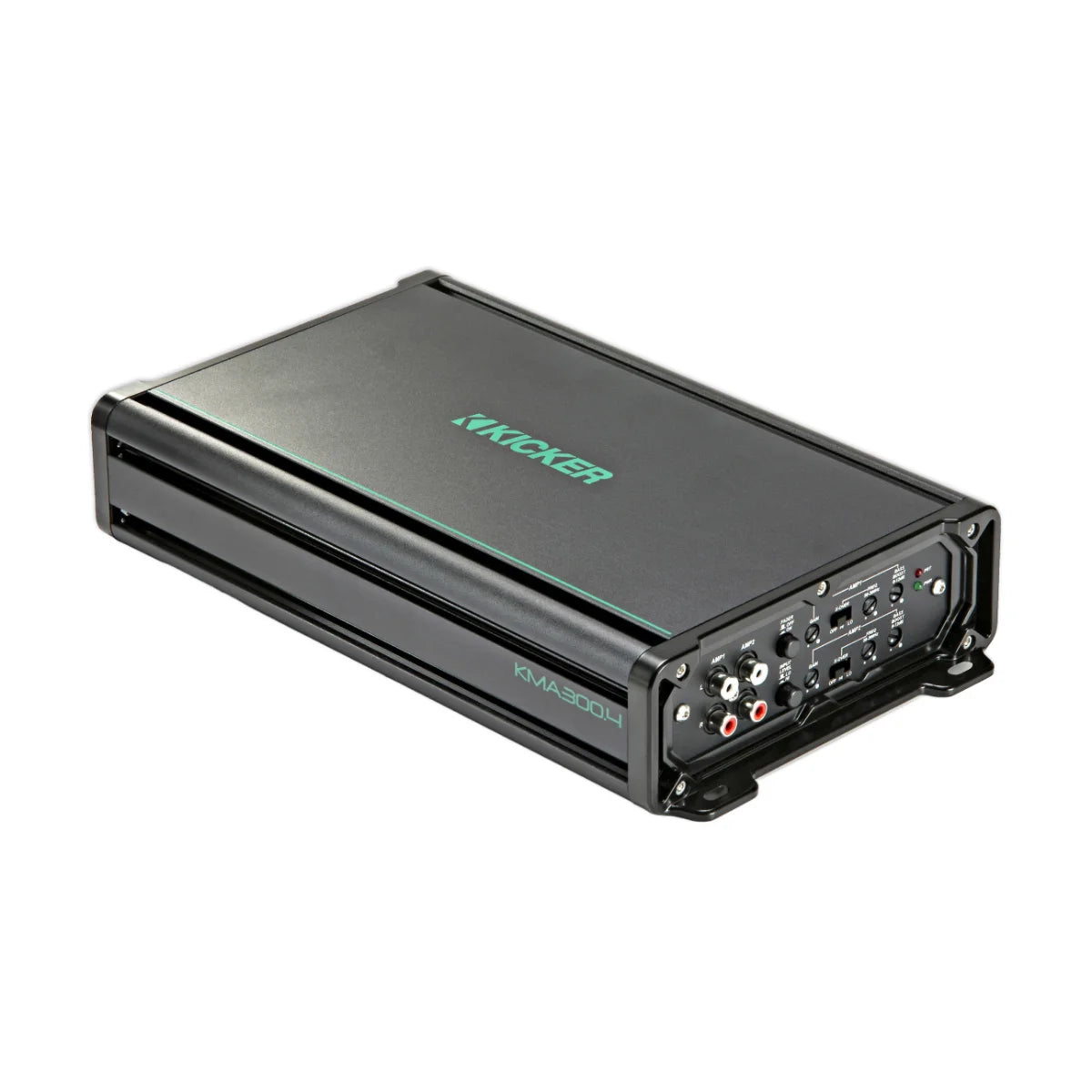 Image of a Kicker marine amplifier on a white background.