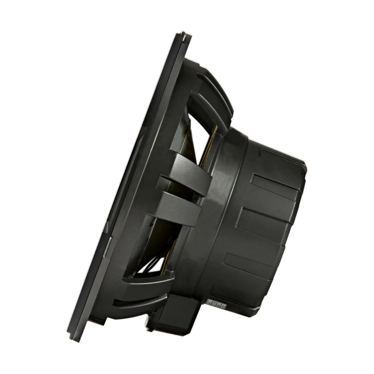 Image of a Kicker marine subwoofer speaker on a white background.