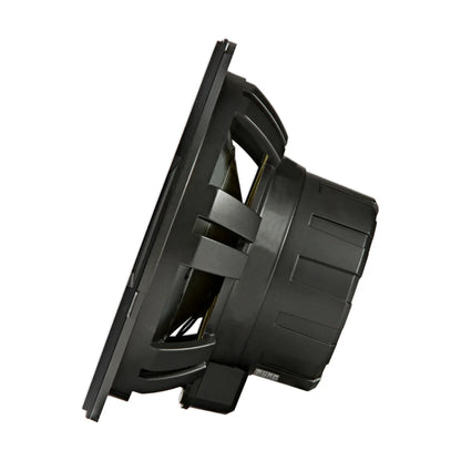 Image of a Kicker marine subwoofer speaker on a white background.