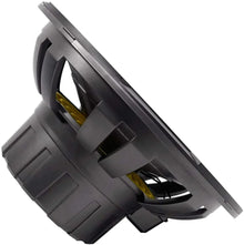 Image of a Kicker marine subwoofer speaker on a white background.