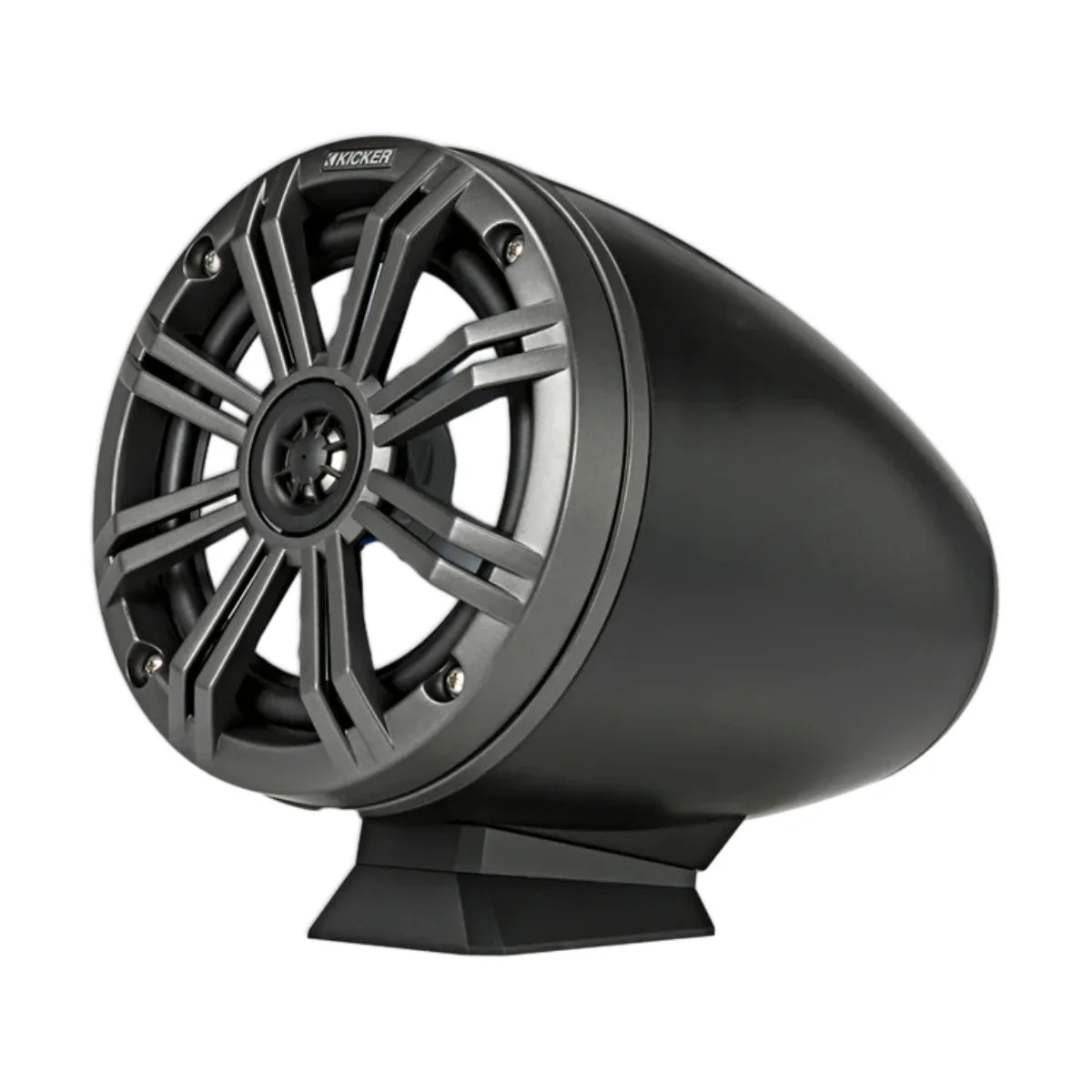 Image of a Kicker tower speaker on a white background.