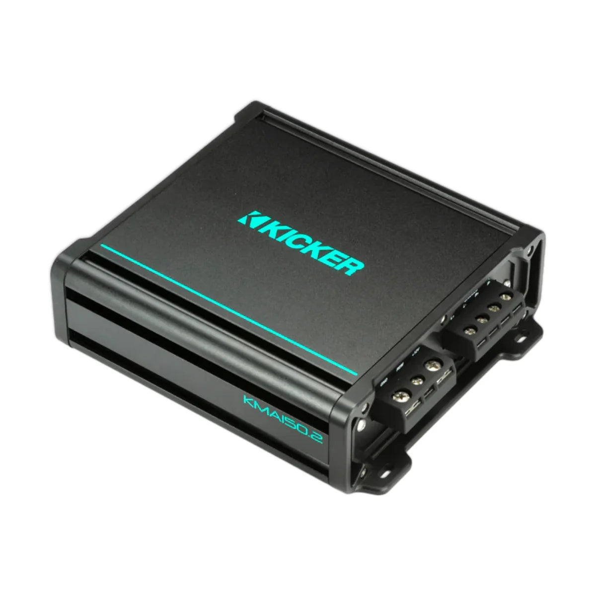 Image of a Kicker marine amplifier on a white background.