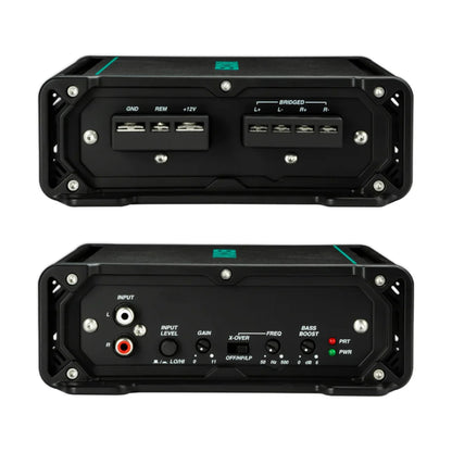 Image of a Kicker marine amplifier on a white background.