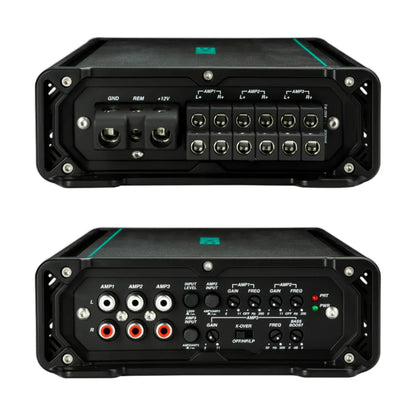 Image of a Kicker marine amplifier on a white background.