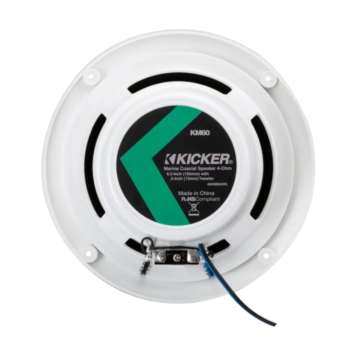 Image of a Kicker speaker on a white background.
