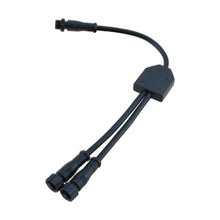 Image of a Y-split cable with NMEA connectors on all three ends on a white background.