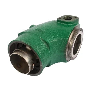 Rear view of MAR289 Volvo Penta exhaust elbow showing internal sleeve, top flange and side outlet