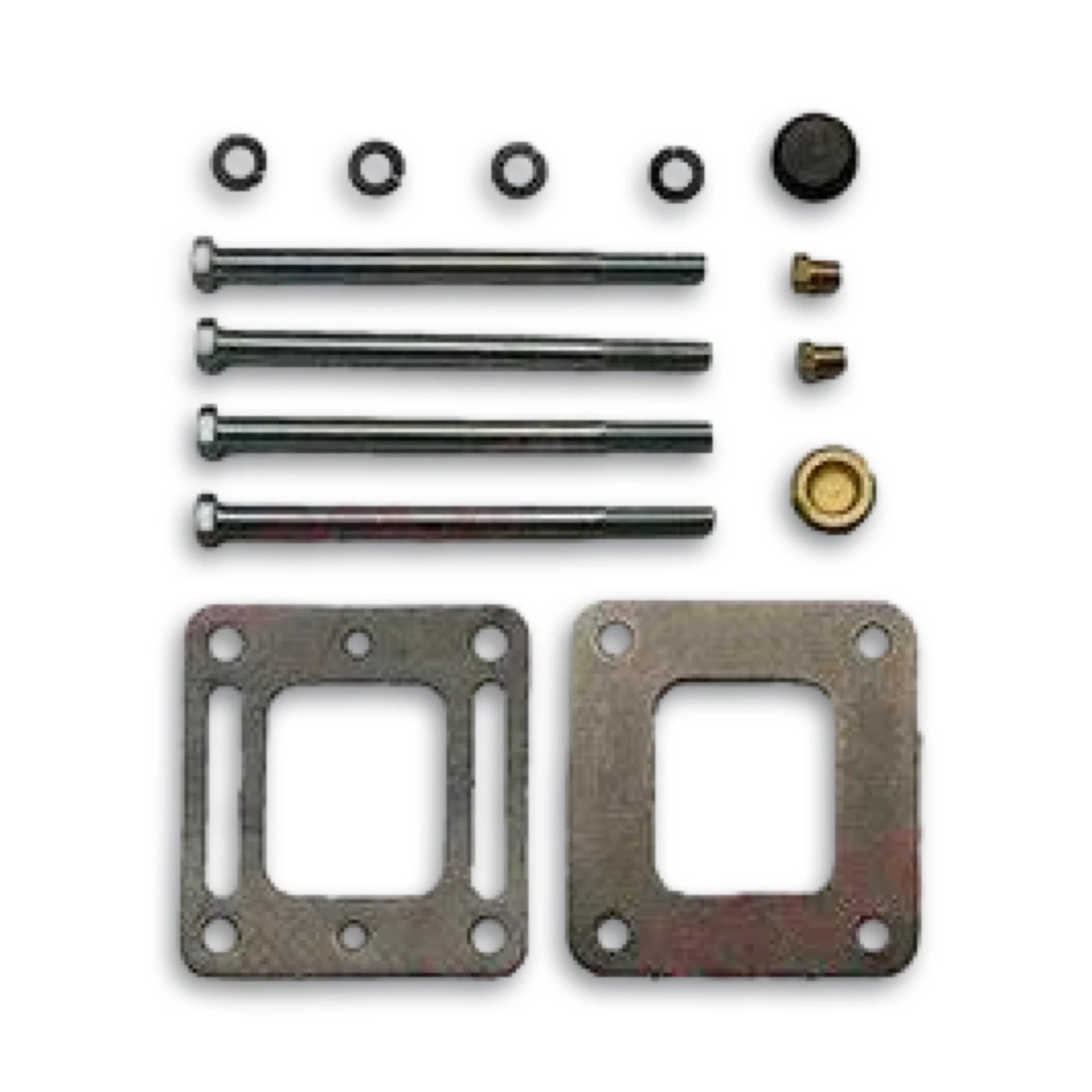 Exhaust elbow fitting hardware and gaskets.
