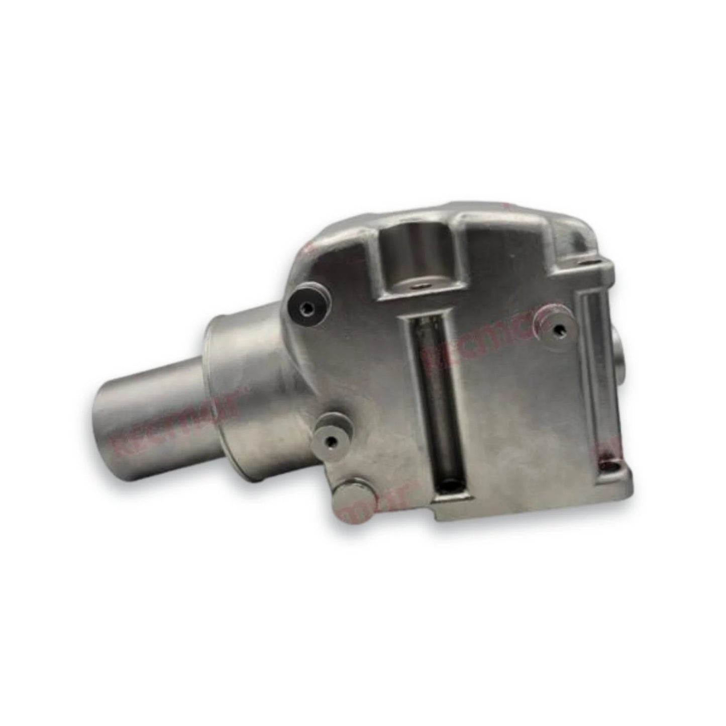 Stainless steel MAR988INOX exhaust manifold riser elbow, side view.