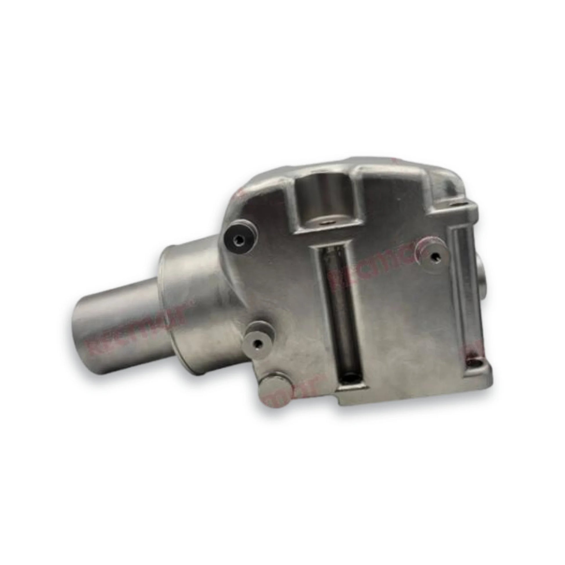 Stainless steel MAR988INOX exhaust manifold riser elbow, side view.