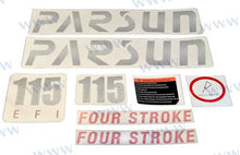 ENSEMBLE COMPLET D'AUTOCOLLANTS F115, CARÉNAGE SUPÉRIEUR | OEM 115-09090000 | PIÈCES | PARSUN
