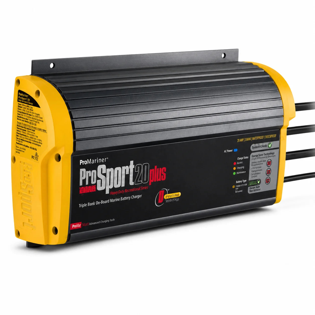 ProMariner proSport20Plus Marine battery charger on a white background.