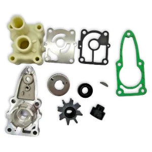 Image of an outboard water pump repair kit on a white background.