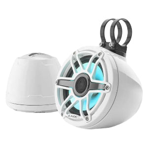 JL Audio M6-650VEX-GW-S-GWGW-i 6.5" Marine VEX Enclosed Coaxial Speakers with Swivel Mount & LED Lighting (White/White)