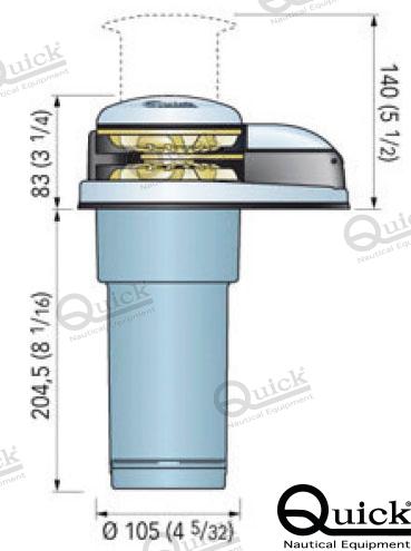 GUIDON VERTICAL 800 W 12 V 6 MM | OEM 2E1000 | TREUIL SANS VENT | RAPIDE