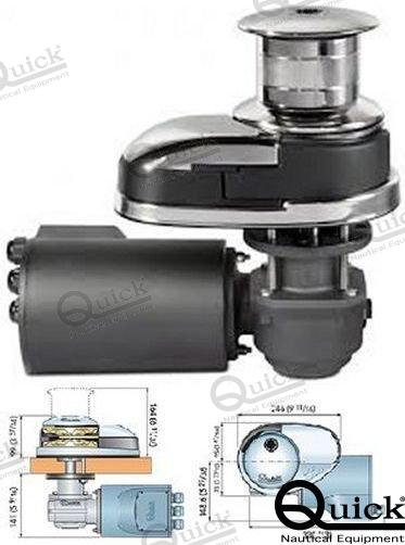 Quick Vertical Windlass 1500W 24V Chain and Rope 31524D