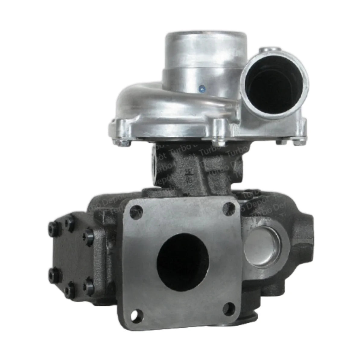 Image of a turbocharger on a white background.