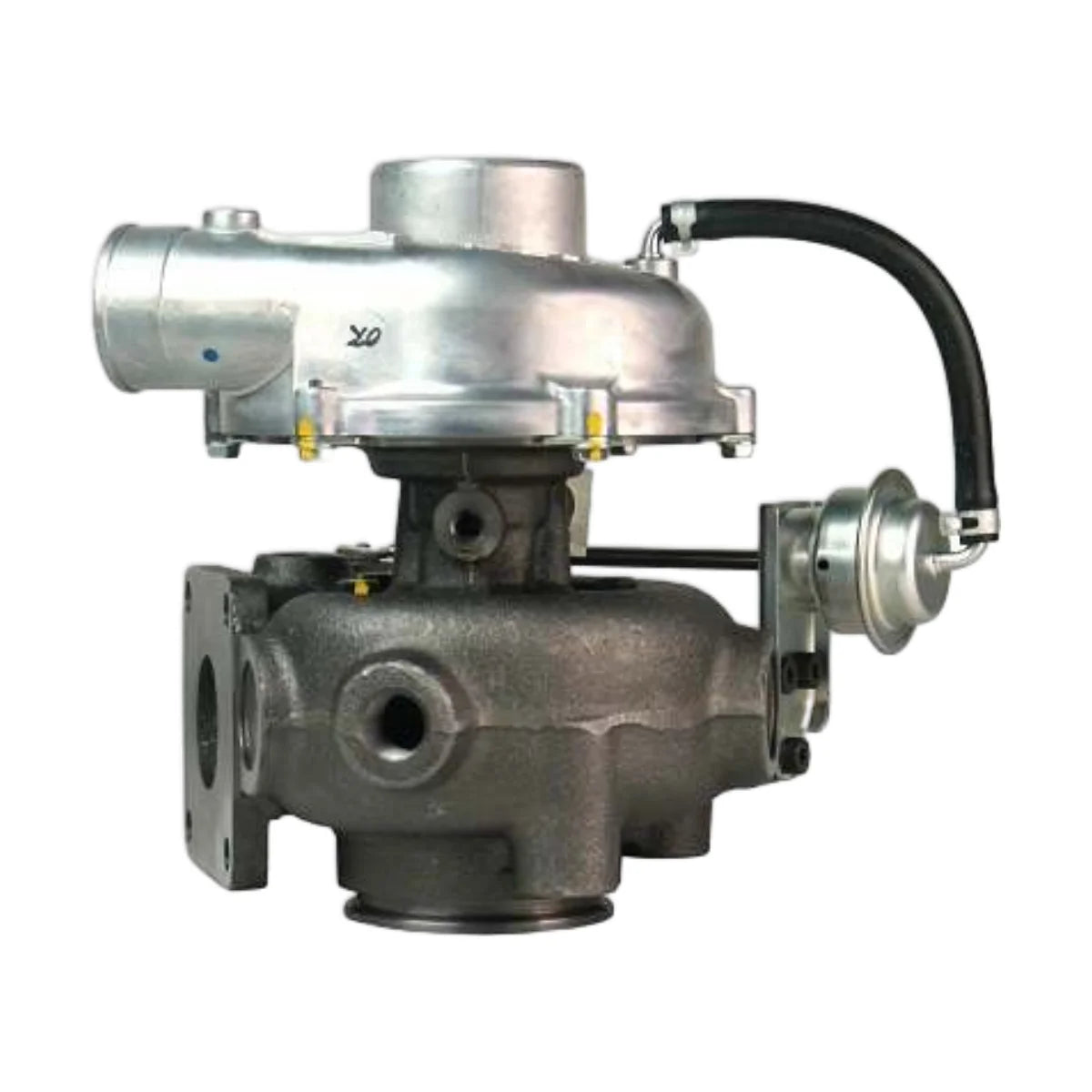 Image of a turbocharger on a white background.