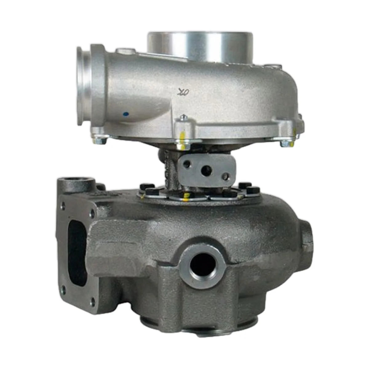 Image of a turbocharger on a white background.