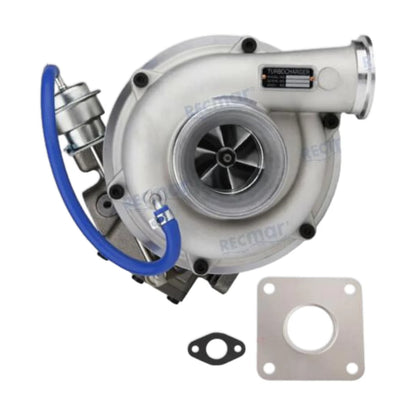 Image of a turbocharger with gaskets on a white background.