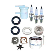 Image of various engine service and maintenance parts on a white background.