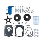 Image of various engine service and maintenance parts on a white background.