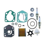 Image of various engine service and maintenance parts on a white background.