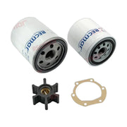 Image various engine service and maintenance parts on a white background.