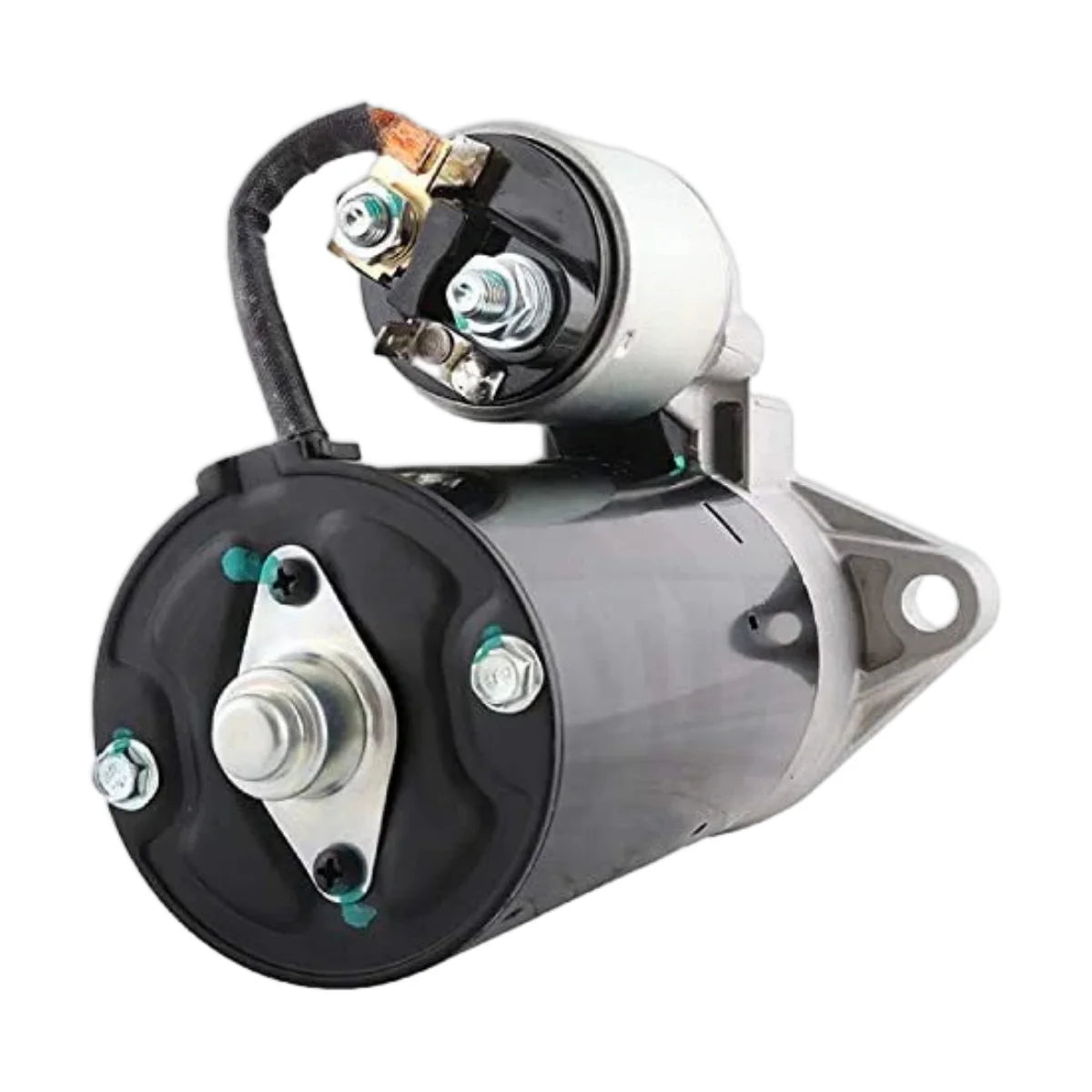 Image of a starter motor on a white background.
