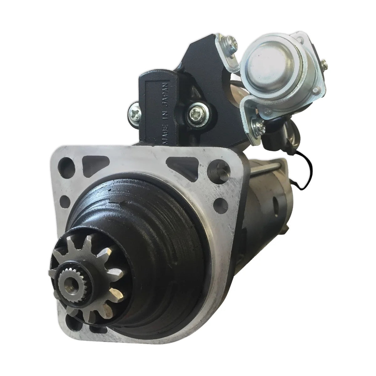 Image of a starter motor on a white background.