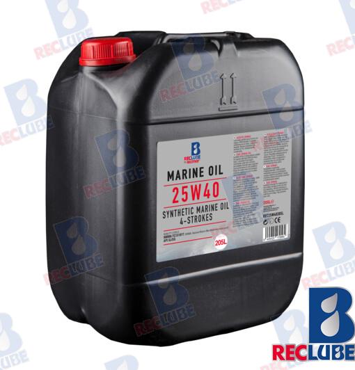 Huile marine synthétique Mercruiser 25W-40 205 L | OEM 25W40205L | Lubrifiants | Recmar