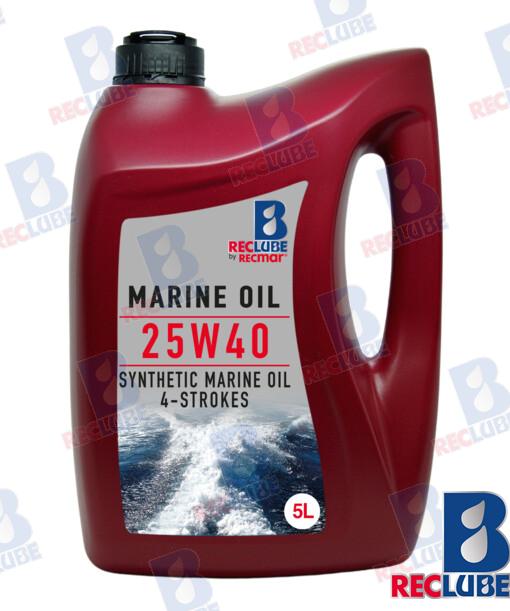 ACEITE MARINO DE MEZCLA SINTÉTICA MERCRUISER 4T – 5L X3 | OEM 25W40U3 | LUBRICANTES | RECMAR