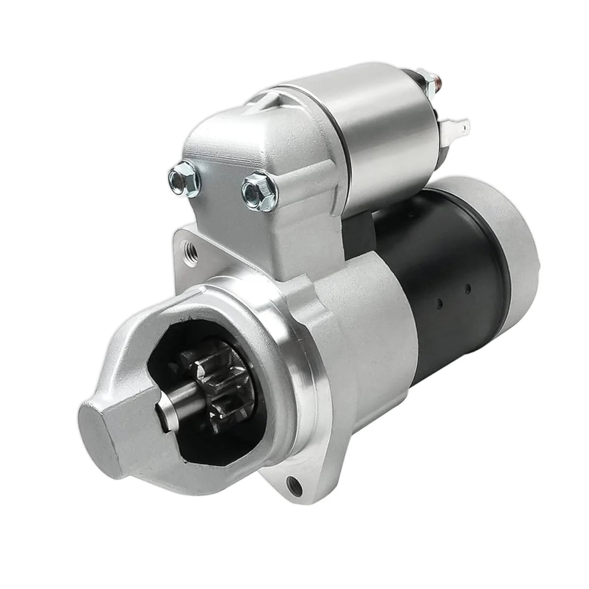 Image of a starter motor on a white background.