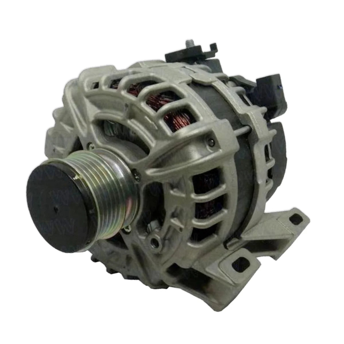 Image of an alternator on a white background.