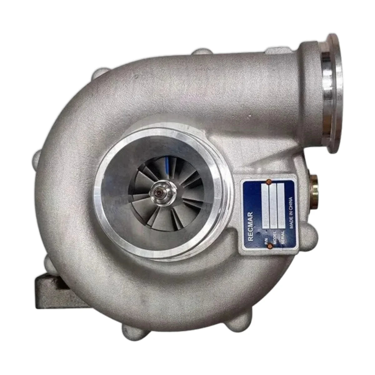 Image of a turbocharger on a white background.