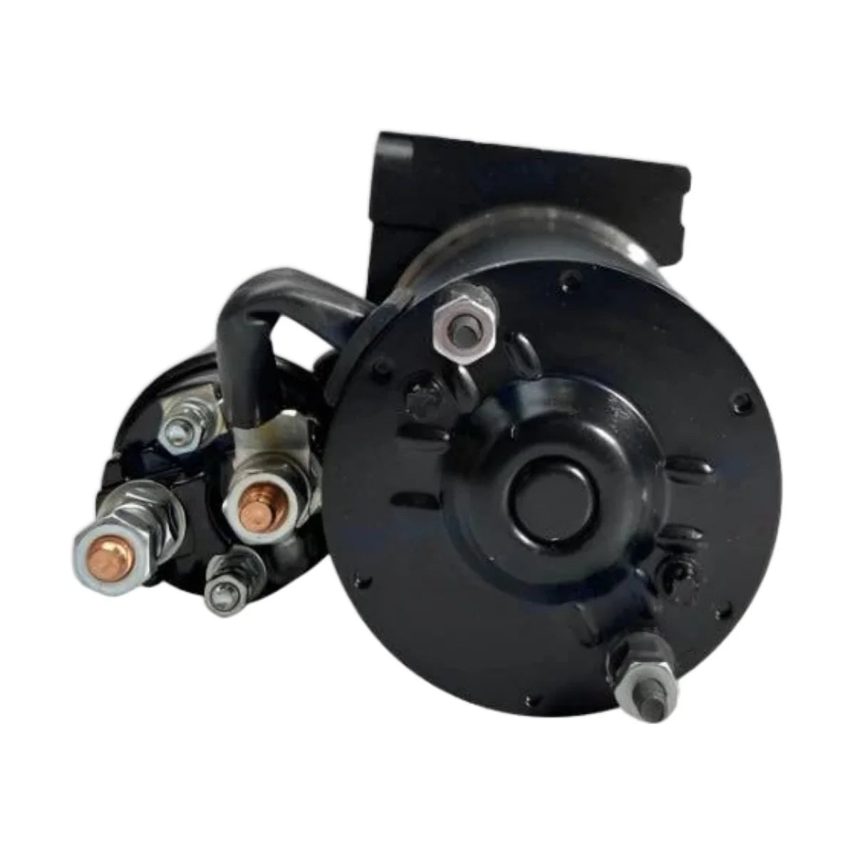 Image of a starter motor on a white background.