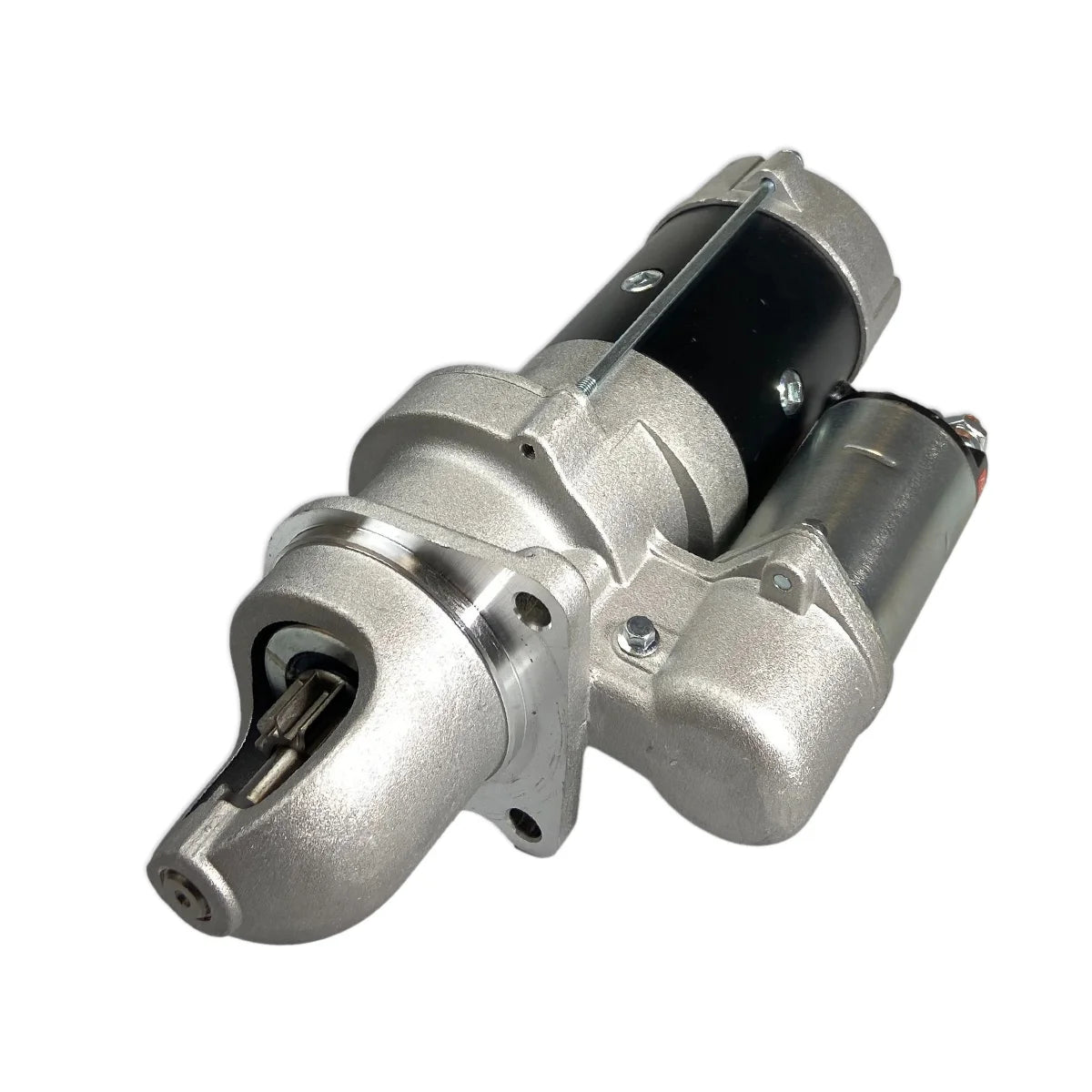 Image of a starter motor on a white background.