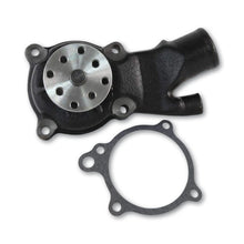 Engine water pump with fitting gasket on a white background.