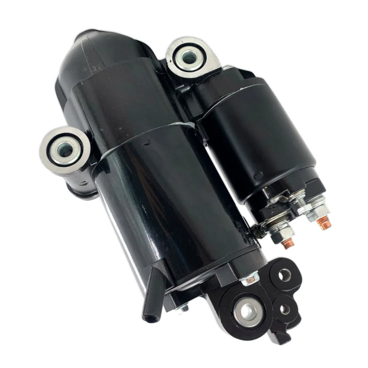 Image of a starter motor on a white background.