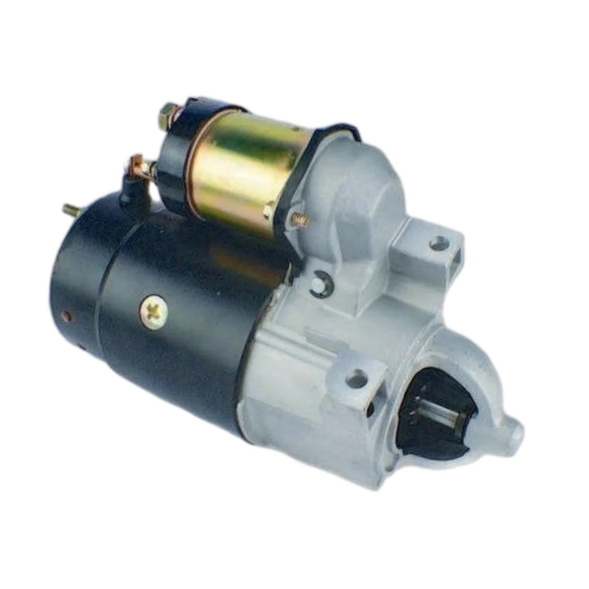 Image of a starter motor on a white background.