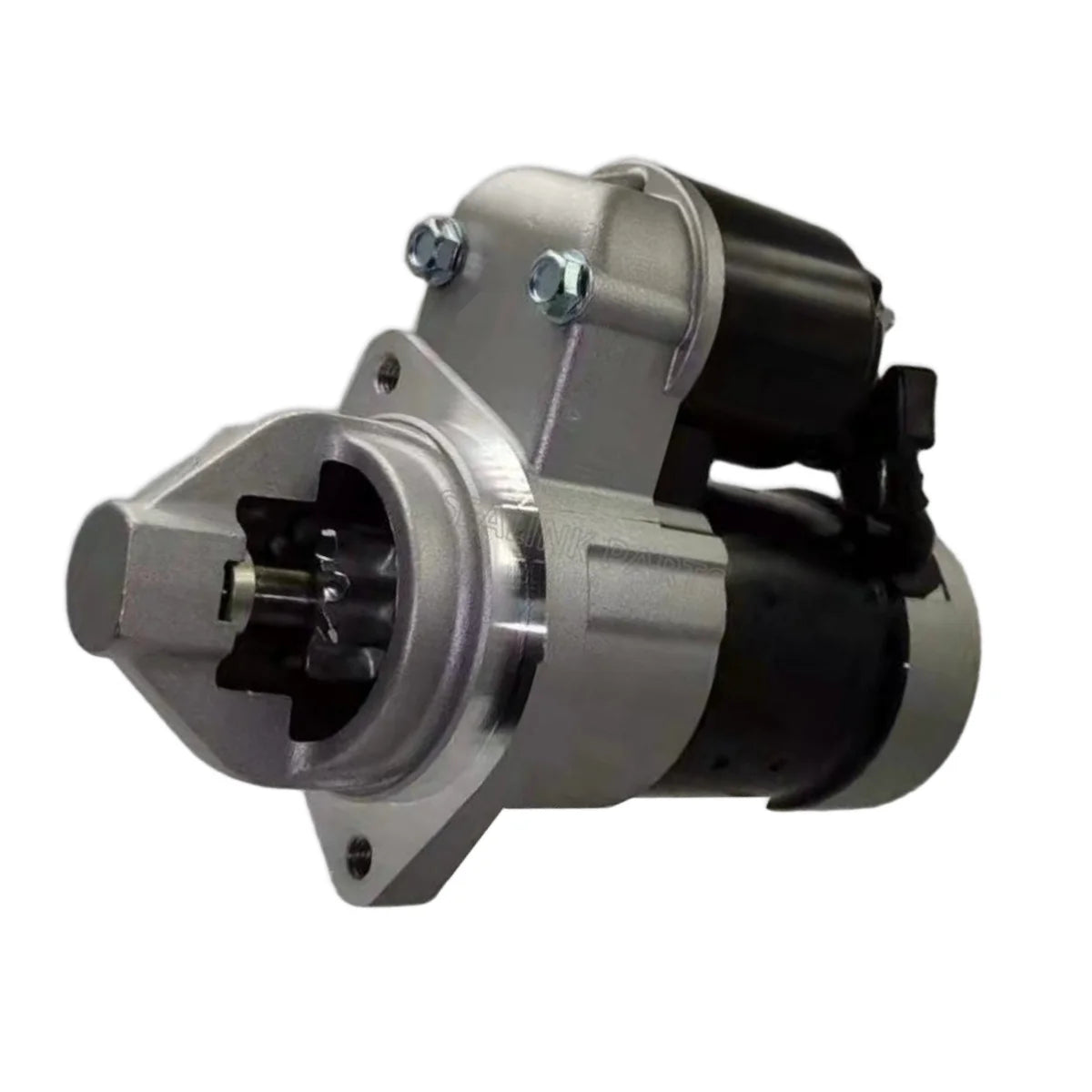 Image of a starter motor on a white background.