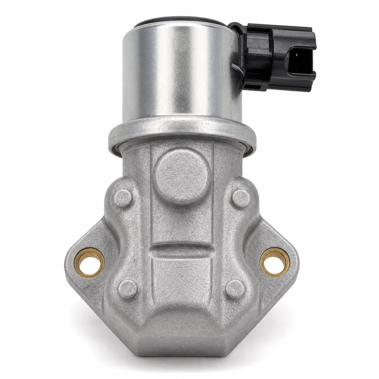 REC862998 Recmar MerCruiser idle air control valve with silver solenoid, cast aluminium body and black connector