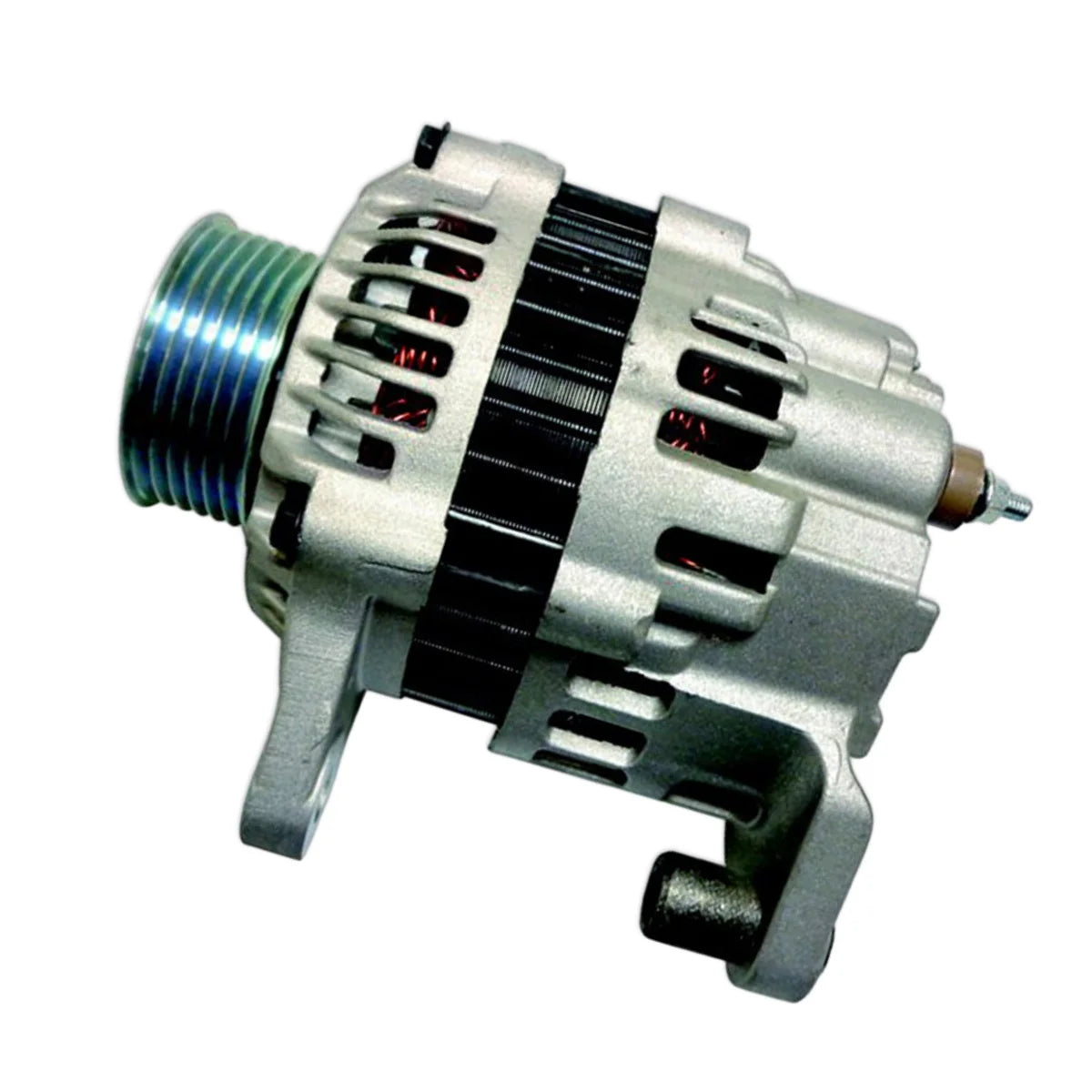 Image of an alternator on a white background.