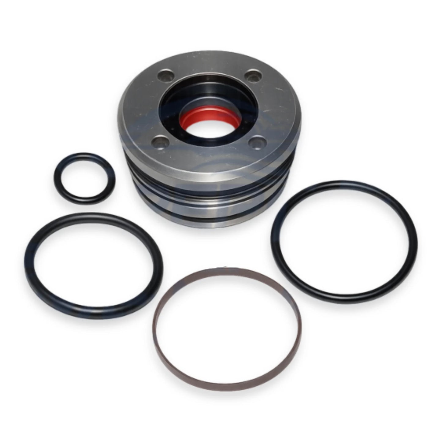 Volvo penta sterndrive trim ram cap repair kit showing ram piston cap plus various o-rings.
