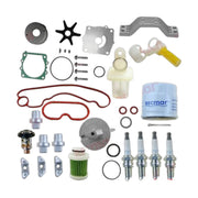 Image of various engine service and maintenance parts on a white background.