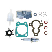 Image of various engine service and maintenance parts on a white background.