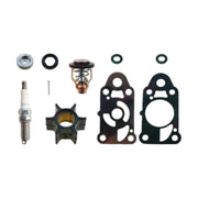 Image of various engine service and maintenance parts on a white background.